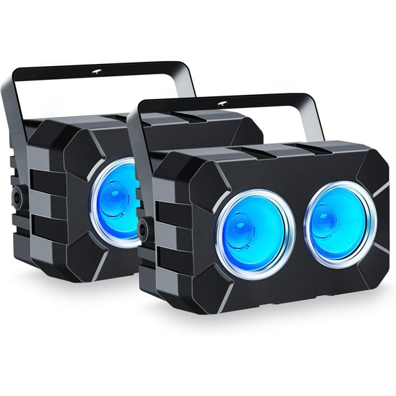 LED Stage Lights 2 Pack - 120W RGBW 4in1 Stage Wash Light, COB Par Light - DMX Control - Sound Activated Uplights for Wedding Events Concert Church Theater Club Party Bar