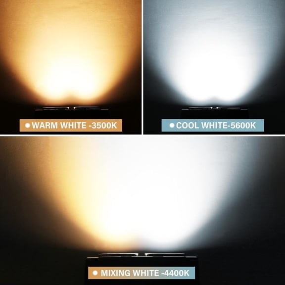 LED Stage Lights 2Pack - 120W Blinder Stage Wash Light, Cool White and Warm White COB Par Light - DMX Control - Sound Activated Uplights for Wedding Events Concert Church Theate Club Party Bar