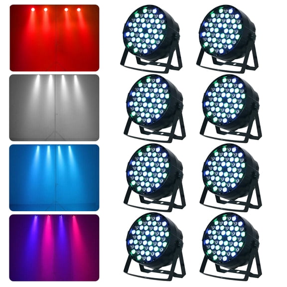LED Stage Lights 8Pcs 54 x 3W LED DJ PAR Light RGBW DMX512 Stage Lighting Lamp for Home Party Wedding DJ Show Club Concert Dance Floor Lighting
