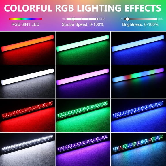 LED Stage Pixel Light Bar, 2Pack 40W 108LEDs RGB+W Wash Light Bar, DJ Lights Bars with Detachable Cover Sound Activated DMX Control for Event Stage Club Church Party Wedding Concert Dance