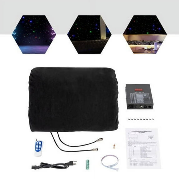 LED Stage Star Backdrop 20x10FT Wedding Party Xmas Curtain , 2-Layer Velvet