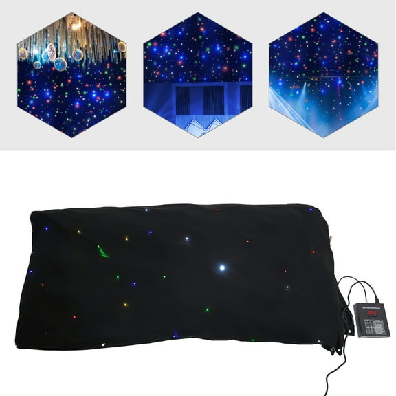 LED Stage Starry Curtain LED Star Lights Curtain 13.12 x 13.12ft Stage Backdrops w/Remote Controller, Stage Star Drape Background Decor for Shows, Party, Wedding (Multicolour)