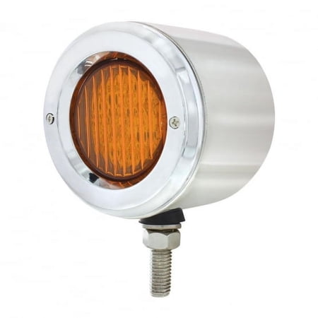 LED Stainless 2 1/2" Double Face Light w/ Bezel - Amber & Red LED/Amber & Red Lens
