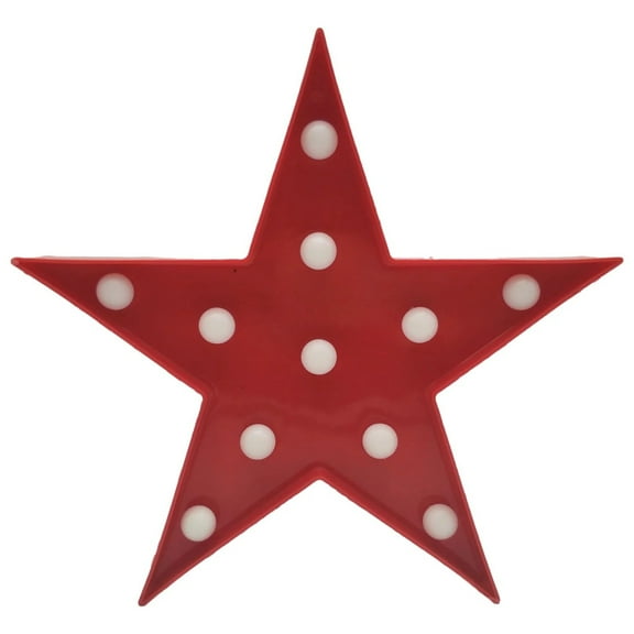 LED Star Lights - Glitter Golden Marquee Lights, Battery Powered, 11 Warm White LEDs, Star Decor for 4th of July, Birthday, Wedding, Home, Bar, Night Light, Holiday Decorations