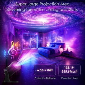 LED Star Projector, Space Planetarium Projector, Speaker Galaxy Projector, Moon Lamp for Bedroom(Black)