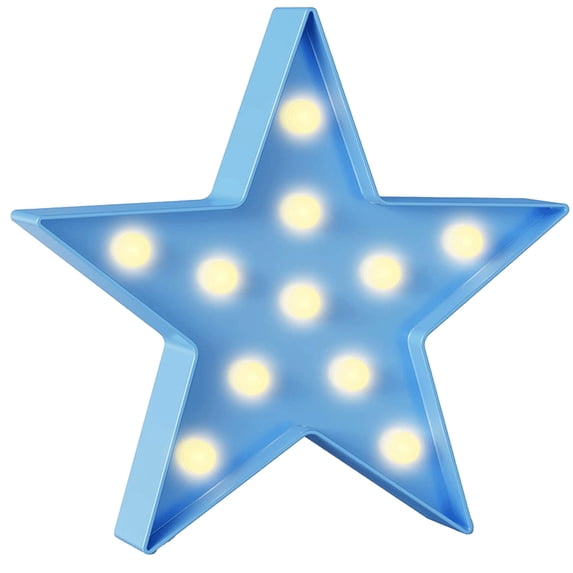 LED Star Sign Night Light, Battery Operated Star Shaped Desk Table Lamp for Gift, Home, Bedroom, Wall Decor