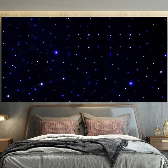 LED Star Stage Backdrop Curtain White & Blue Starlight Sky Background w/ Remote