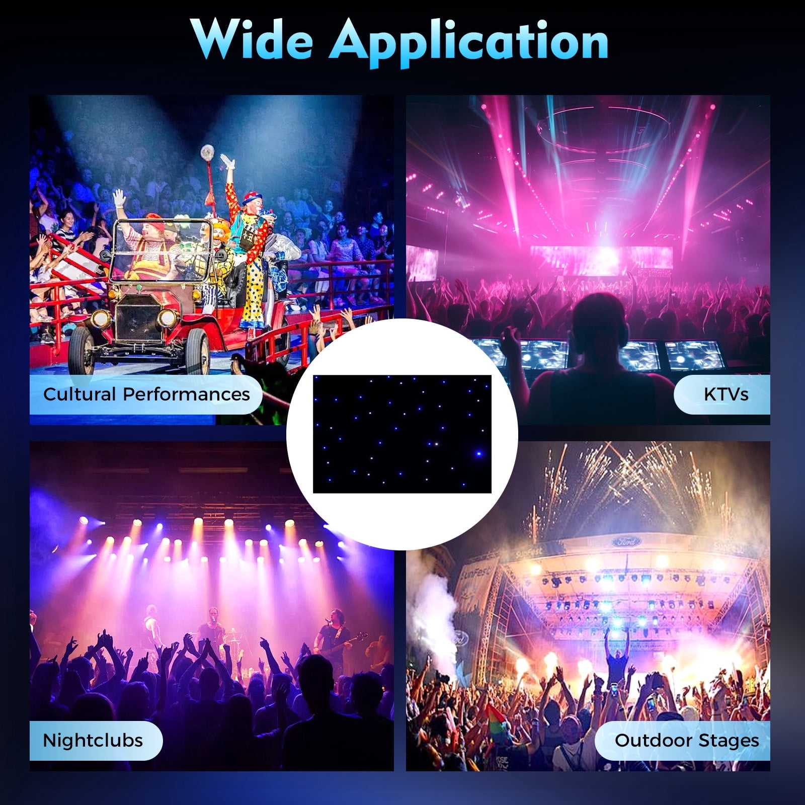 LED Star Stage Backdrop Star Curtain DMX512 Background Starry Sky W ...