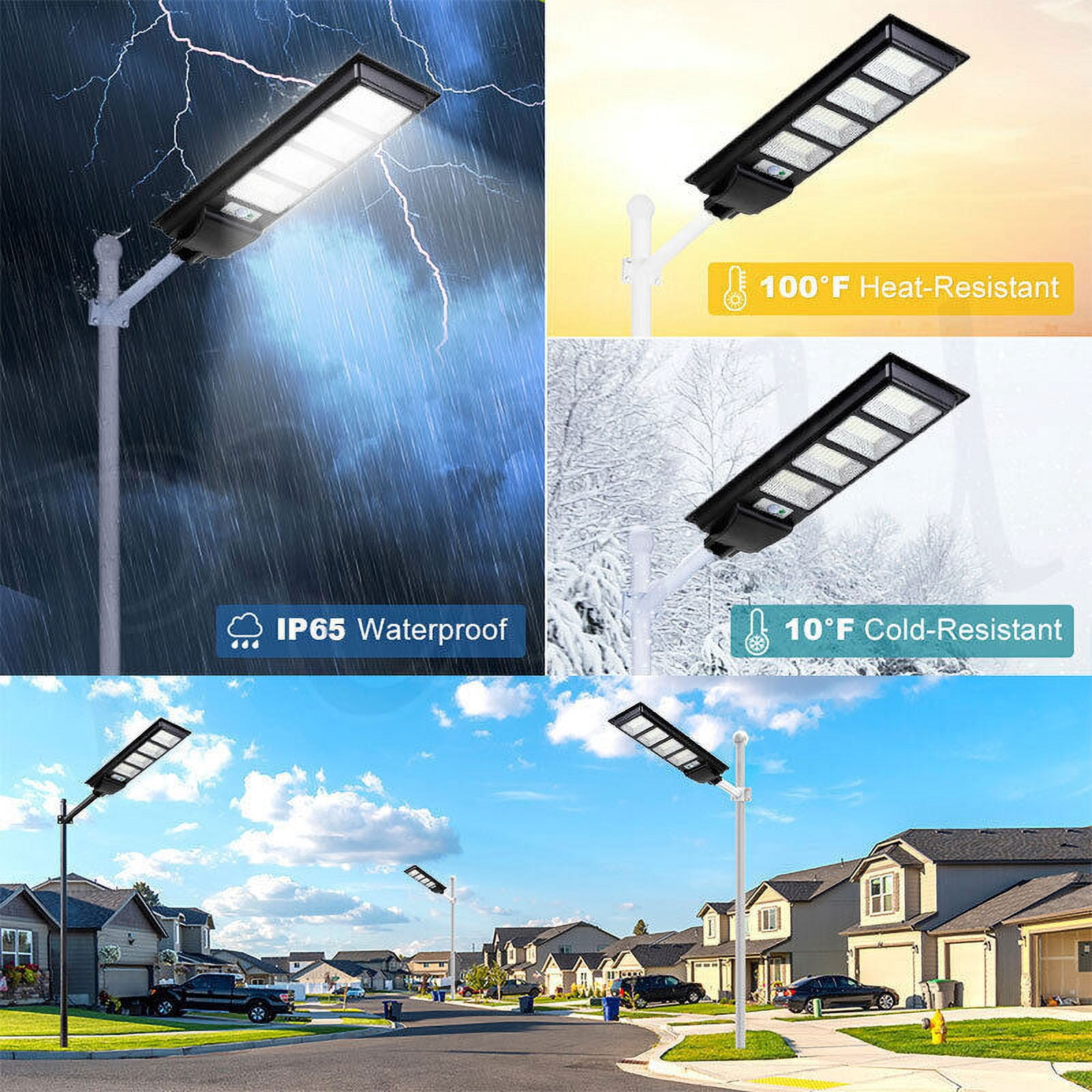 LED Street Light Solar Power with Pole Remote Control sensor Waterproof ...