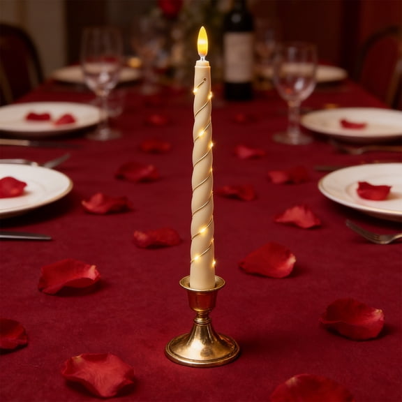 LED String Light Candle Set with Flickering Flame Effect for Safe, Ambience Lighting - Perfect for Weddings, Birthdays, Christmas, Halloween, and Everyday Decor – Ideal Gift for Home Decor