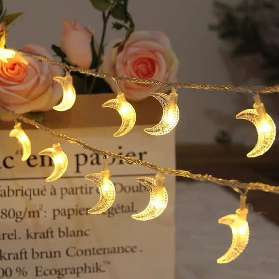 LED String Light Star and Moon Pendants Holiday Party Lights Wall Window Nursery or Kids room Decor Wedding Around the Garden Party Patio Christmas