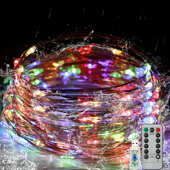LED String Lights 20m 200 LEDs Decorative Fairy USB Powered String Lights, Copper Wire Light for Bedroom,Wedding - Warm White