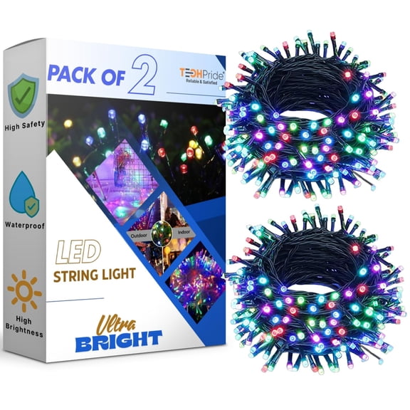 LED String Lights, 48 LED Multicolor Fairy Lights, Decorative String Lights | Lights For Bedroom, Balcony, Diwali, Christmas, Wedding & Party Decoration | Energy Efficient & Safe - Pack Of 2