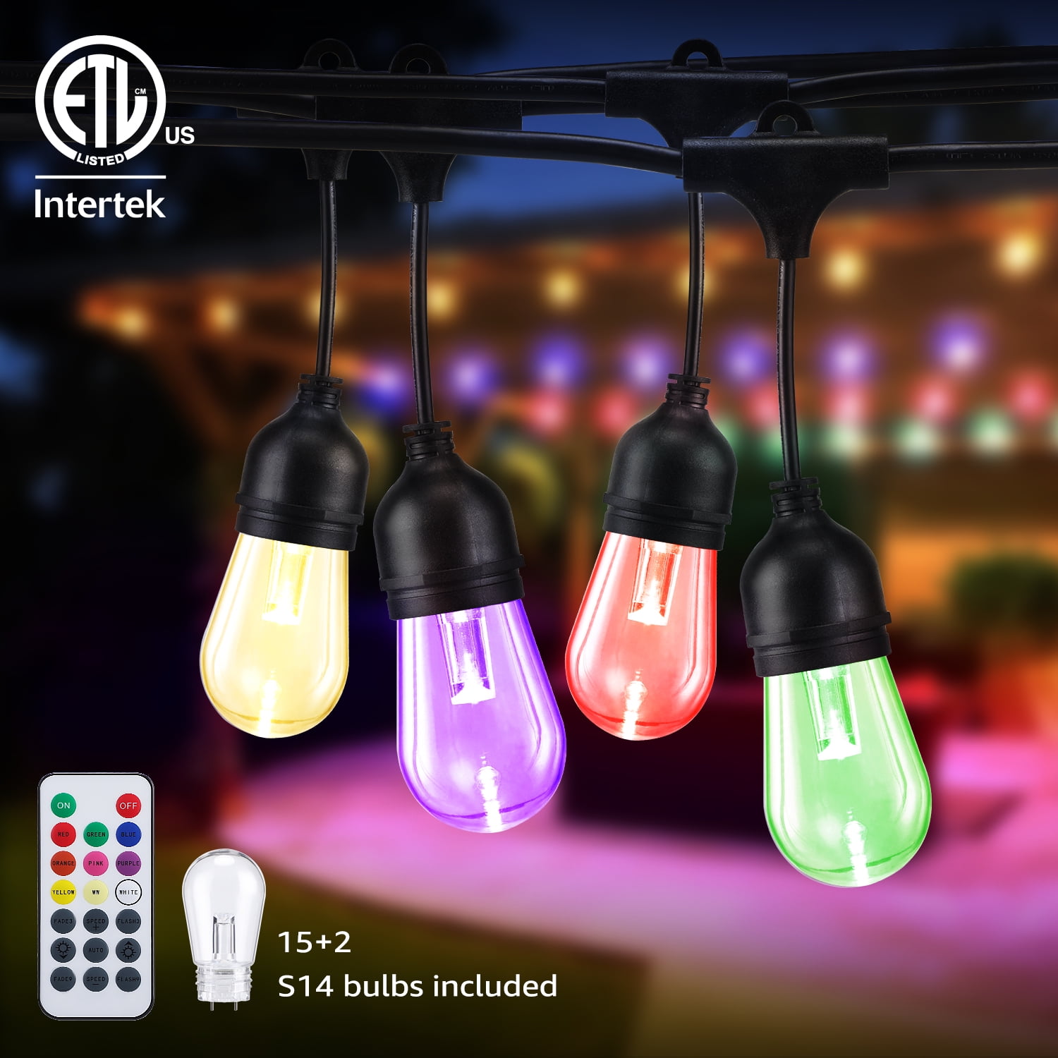 RGBIC Permanent 50 ft. Outdoor Smart Plug-In Color Changing White Tape LED  String Light with IP65 Waterproof Housing