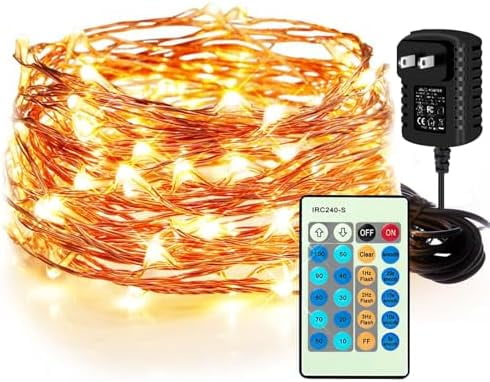 LED String Lights, 99ft 300 LEDs Fairy Lights Plug in, Dimmable Outdoor ...