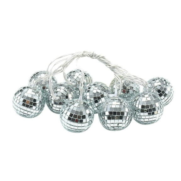 LED String Lights Mirror Ball Stage 130ft 40 LEDs Disco Party Decoration PVC Reflective Ball Battery Operated for Wedding DJ Home Decor