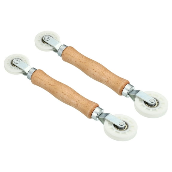 LED Strip Channel Roller Tool, 2 Pack U-Groove Wheels with Wooden Handle for 5-8mm Wide LED Strip