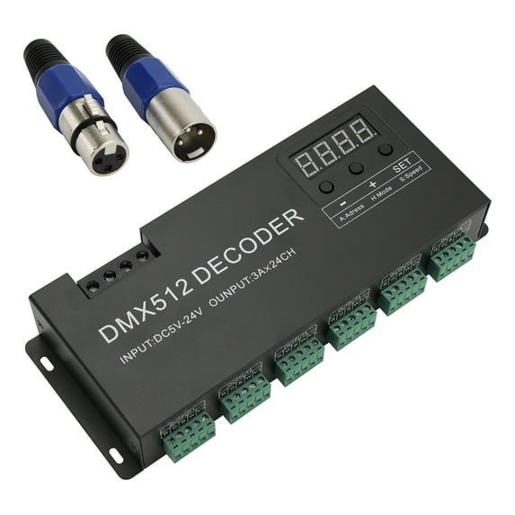 LED Strip Light Controller With DMX 512 Decoder