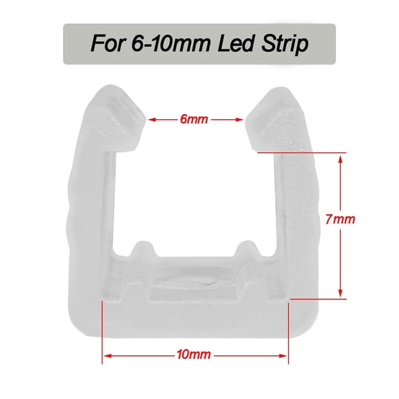 LED Strip Light Fastener Clips LED Strip Clip Plastic Accessories 6mm 8mm 10mm 12mm Flexible Mounting Fixer for Fixing LED