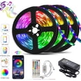 thumbnail image 1 of LED Strip Lights,15ft Waterproof Led Lights SMD 5050 RGB 900 LEDS Color Changing Rope Lights with Bluetooth Controller Sync to Music Apply for TV,Bedroom,Party and Home Decoration, 1 of 7