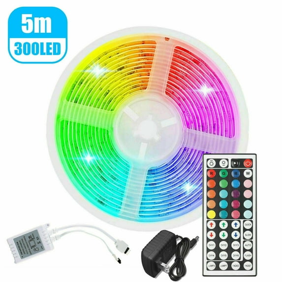 LED Strip Lights 16FT/32FT 300 LEDs with 44 Key Remote, IP65 Waterproof Flexible Color Changing Rope Light for Indoor Outdoor Bedroom, Kitchen, Party Decor