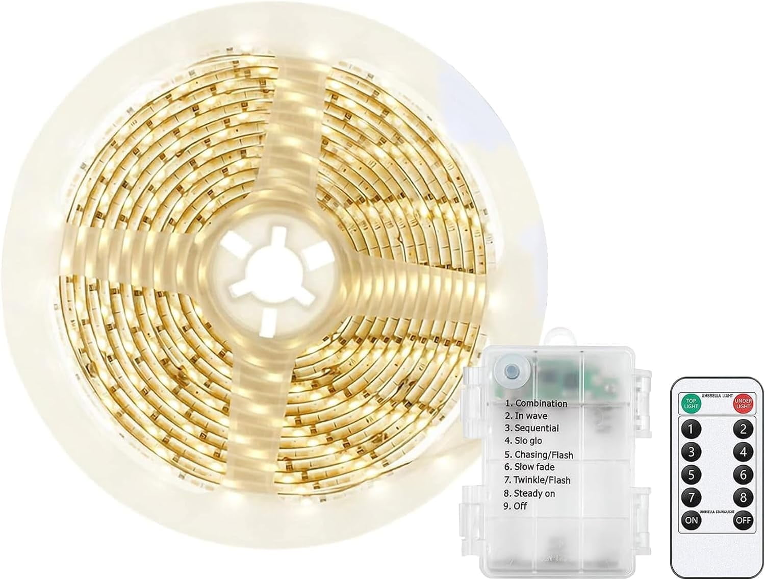 LED Strip Lights 2 M 120 LED Waterproof Flexible LED Strip Light Battery Powered Dimmable Cuttable Tape Lights Strip with Remote for Kitchen, Bedroom, Computer, TV, Birthday