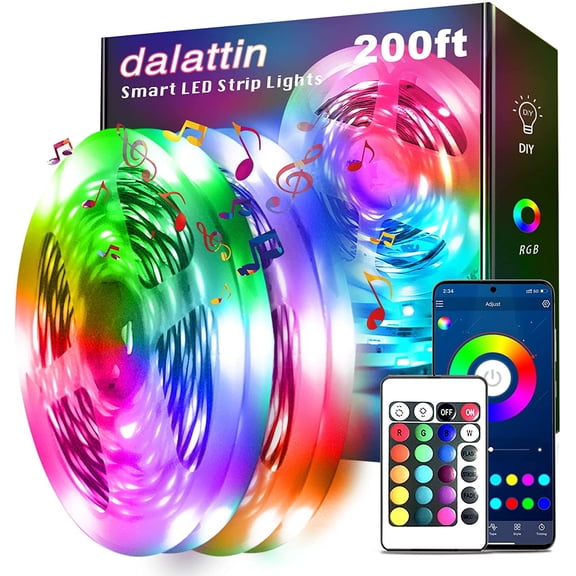 LED Strip Lights 200FT with App and Remote Control 24V for Bedroom Room and Festival Decoration