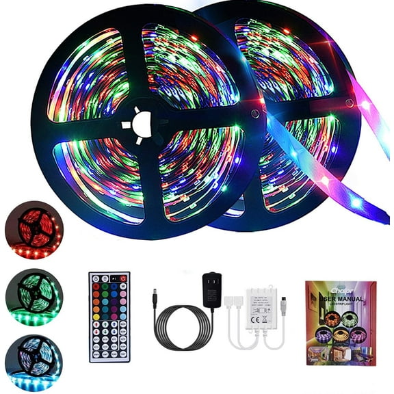 LED Strip Lights,32.8ft Waterproof LED Light Strips,300 LEDs RGB Strip Lights with Remote Control,Color Changing LED Lights for Bedroom Kitchen Decoration