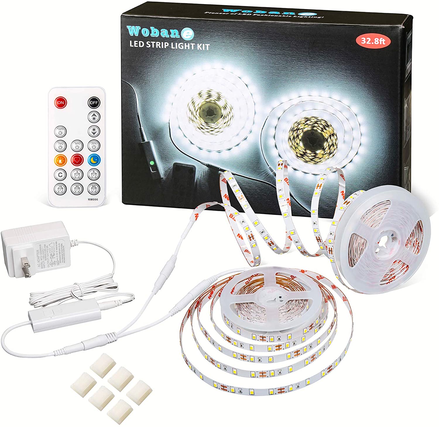 LED Strip Lights 32.8ft White, Dimmable White Light Strip Kit with