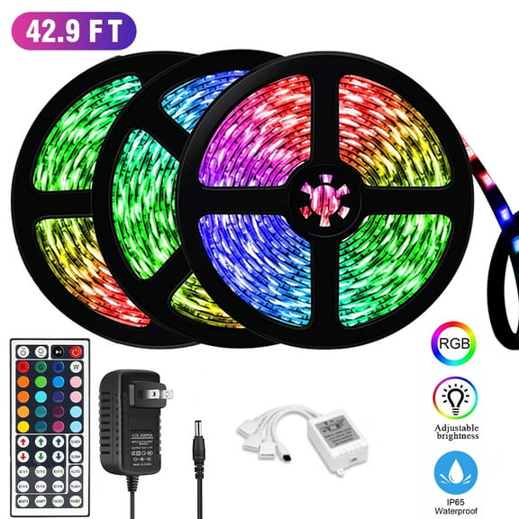 LED Strip Lights,49.2FT 3528RGB Color Changing Kit with 40 Keys Remote Control Lighting Strip for the Bedroom, Kitchen, around the TV Waterproof IP65