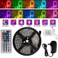 thumbnail image 1 of LED Strip Lights, RGB LED Lights for Bedroom, 16.4Ft 3528SMD LED Color Changing Strip Light with Remote Controller for Home Decoration, Desk, Gaming Room, Party, 1 of 7