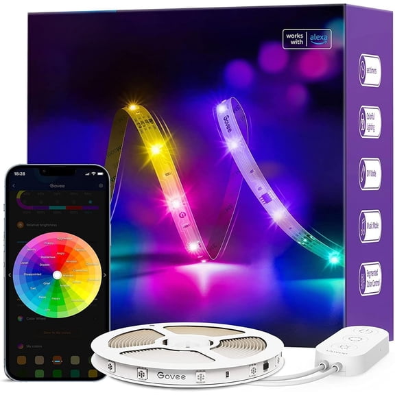 LED Strip Lights, Smart LED Lights Work with Alexa and Google Assistant, LED Lights for Bedroom WiFi App Control Segmented DIY Multiple Colors, Color Changing Light