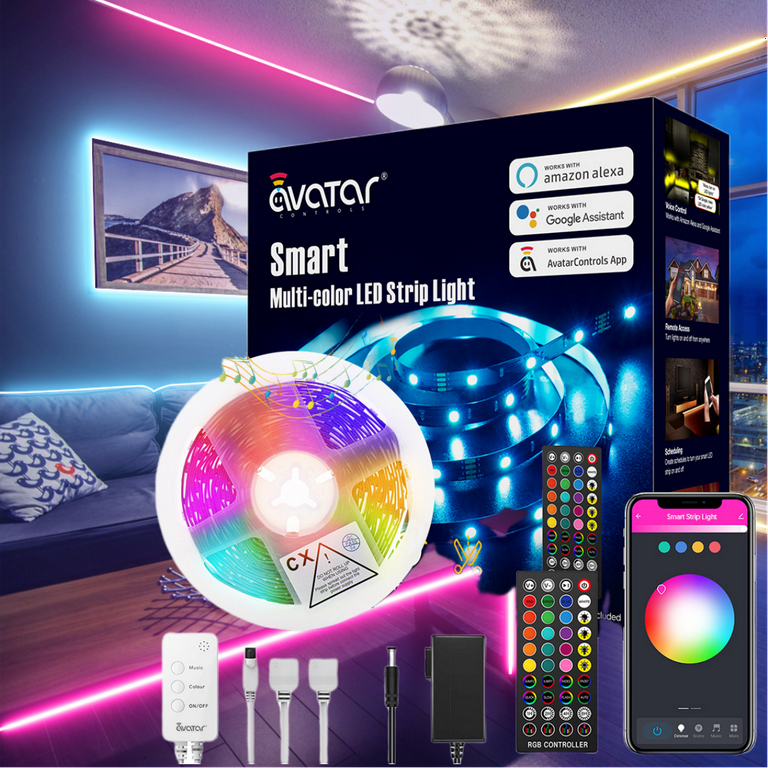LED Strip Lights Smart with App Control Remote 16.4Ft Music Sync Color Changing Work with Alexa for Room Party Bedroom