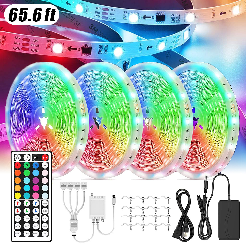 BKMerchant 10m/20m RGB LED Strip Lights With 44-Key Remote – 5050 SMD, Tape Lights For Room