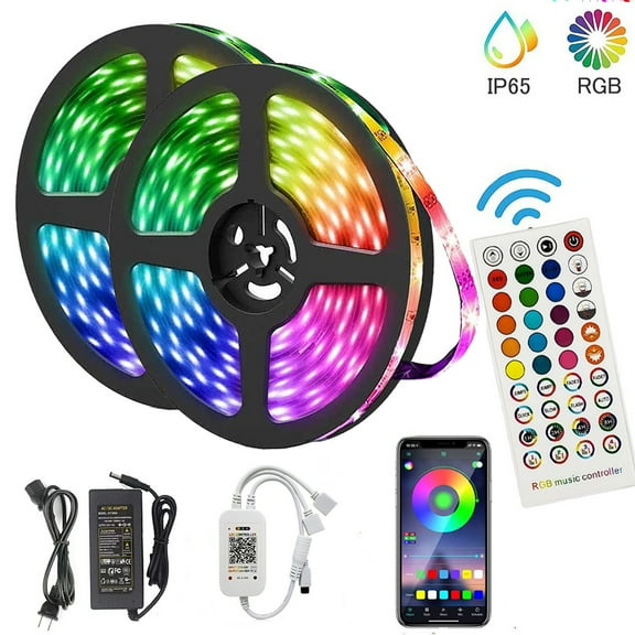 LED Strips Lights for Bedroom, 32.8ft RGB LED Light Strips LED Lights LED Lights with Remote Sync to Music 5050 RGB LED Strip Lights for Bedroom, Kitchen, Home Decoration