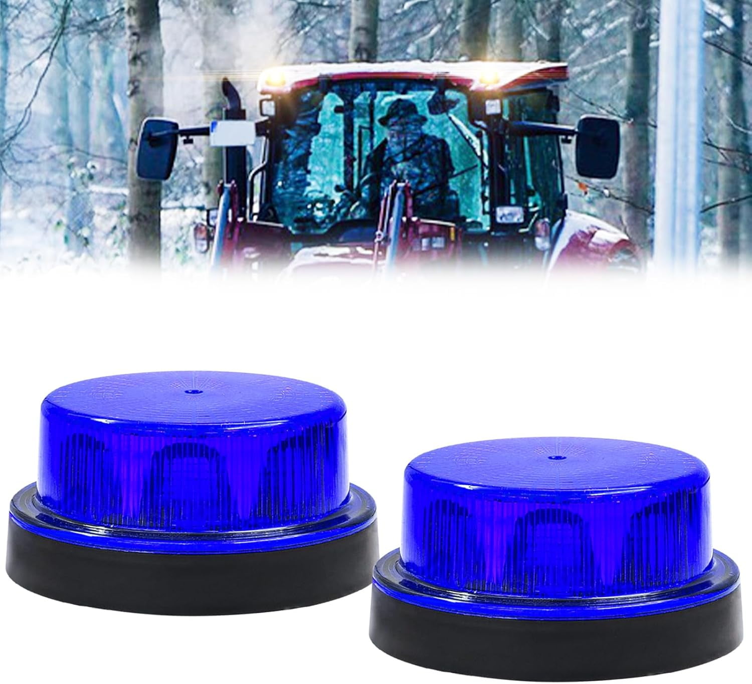 LED Strobe Warning Light, Blue Flashing Strobe Beacon Light, 12V 24V