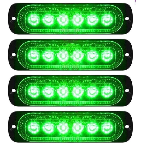 LED Strobe Warning Lights, 4Pcs 6LED Emergency Warning Lights Strobe Flashing Side Lights 12V 24V Front Rear Side Light Position Lamps