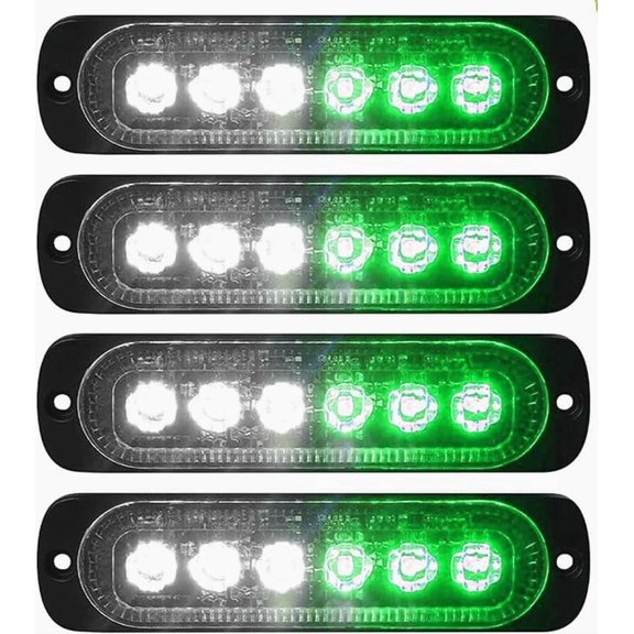 LED Strobe Warning Lights, 4Pcs 6LED Emergency Warning Lights Strobe Flashing Side Lights 12V 24V Front Rear Side Light Position Lamps