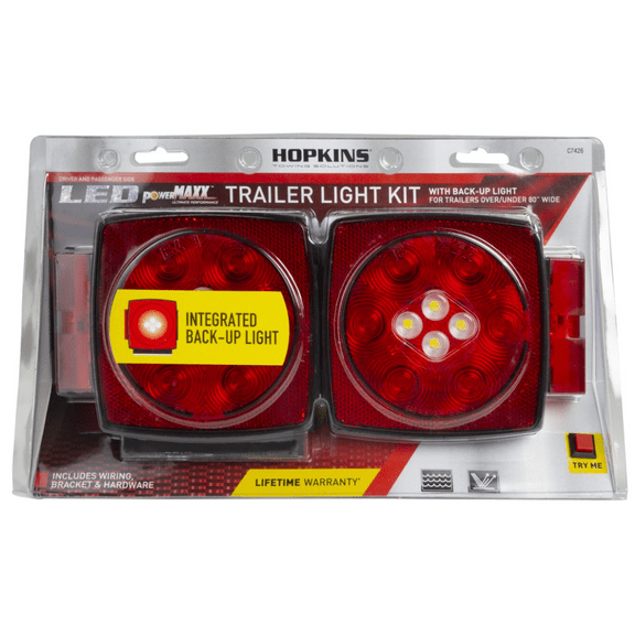 LED Submersible Combination Trailer Light Kit with Integrated Back-Up Lights