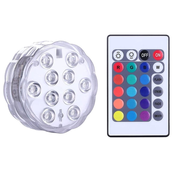 LED Submersible Pool Light with Remote, 7 Color Changing Waterproof Underwater Light, Rechargeable RGB Pond Light for Pool, Fountain, Garden & Party Decoration (1 Pcs)