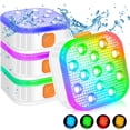 thumbnail image 1 of LED Submersible Pool Lights - Rechargeable Remote Control Swimming Pool Light with Timer, 16 LED Color changing IP68 waterproof Underwater Lights for Inground pool, Party, Bathtub, Hot tub (4 Pack), 1 of 8