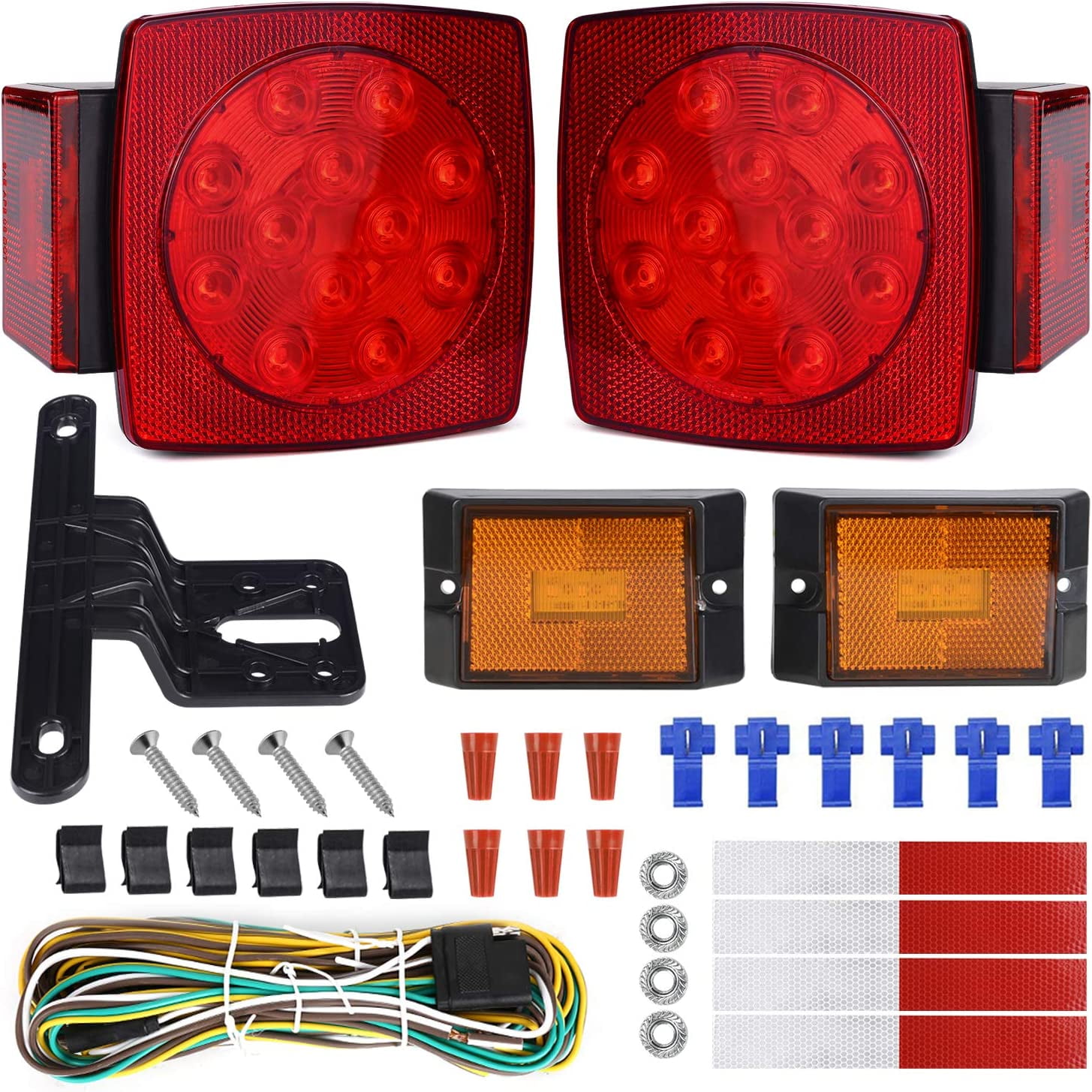 LED Submersible Trailer Tail Light Kit, Combined Stop, Taillights, Turn