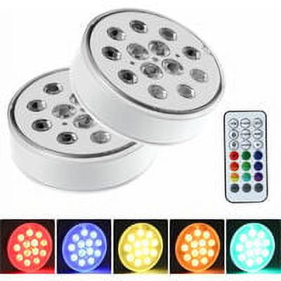 LED Swimming Pool Lights 2 Pcs IP68 Waterproof 16 RGB Colors with RF Remote Control and Wall Bracket Swimming Pool Light for Aquariums/Bathtub/Vase/Pool/Ponds STOL