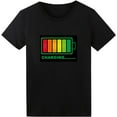 thumbnail image 1 of LED T Shirt Sound Activated Light Up Rave Shirts Glow in The Dark for Party BlackMen and women, White Black T-shirt, size: Extra large S-4XL, 1 of 4