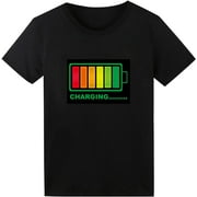 LED T Shirt Sound Activated Light Up Rave Shirts Glow in The Dark for Party BlackMen and women, White Black T-shirt, size Extra large S-4XL