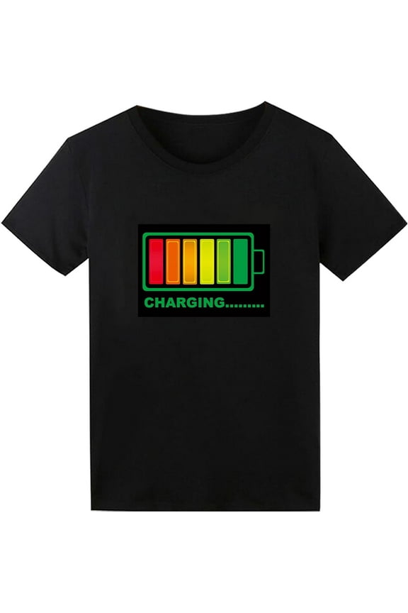 LED T Shirt Sound Activated Light Up Rave Shirts Glow in The Dark for Party BlackMen and women, White Black T-shirt, size: Extra large S-4XL