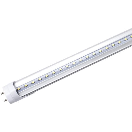 LED T8 Light Tube 4FT, Daylight White 5000K, Dual-End Powered Ballast Bypass, 2000Lumen 18W (40W Equivalent Fluorescent Bulb Replacement), Clear Cover, AC85-265V Lighting Fixture, 1 Pack