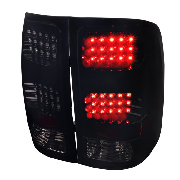 LED TAIL LIGHTS GLOSSY BLACK HOUSING WITH SMOKE LENS Made for and Compatible with 07-13 GMC SIERRA
