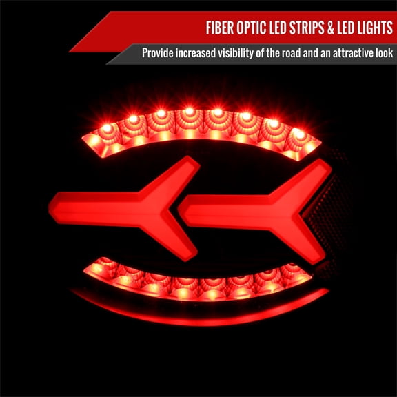 LED TAIL LIGHTS MATTE BLACK HOUSING CLEAR LENS WHITE LED BAR Made for and Compatible with 97-04 CHEVROLET CORVETTE