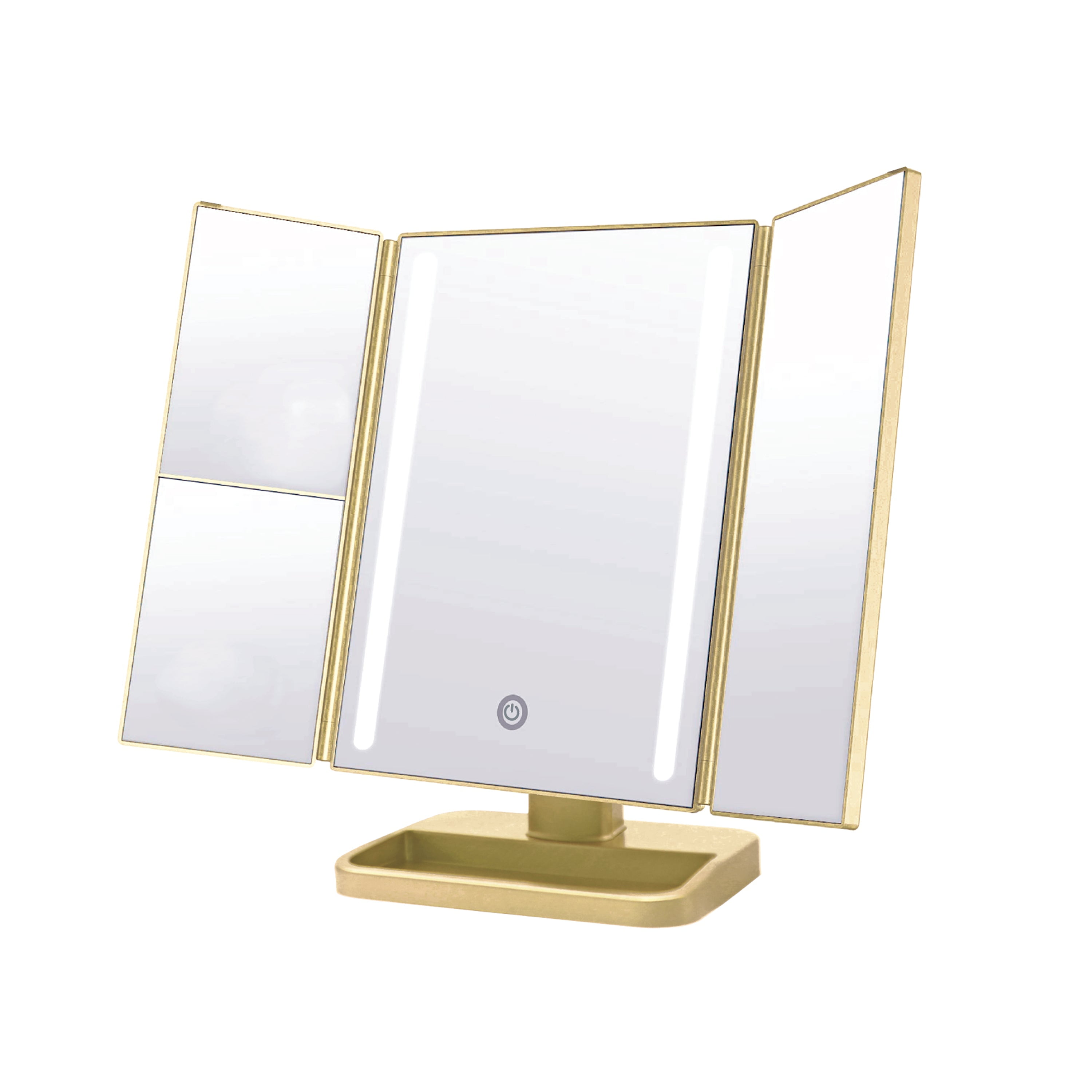 ONYX Professional Anniversary Edition Trifold LED Vanity Mirror, Gold
